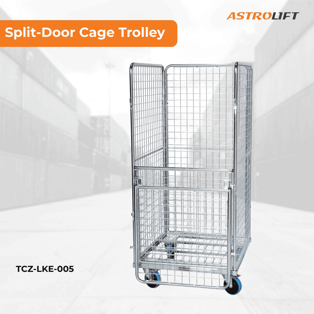 Buy Cage Trolley (Split-door) in Cage Trolley from Astrolift NZ